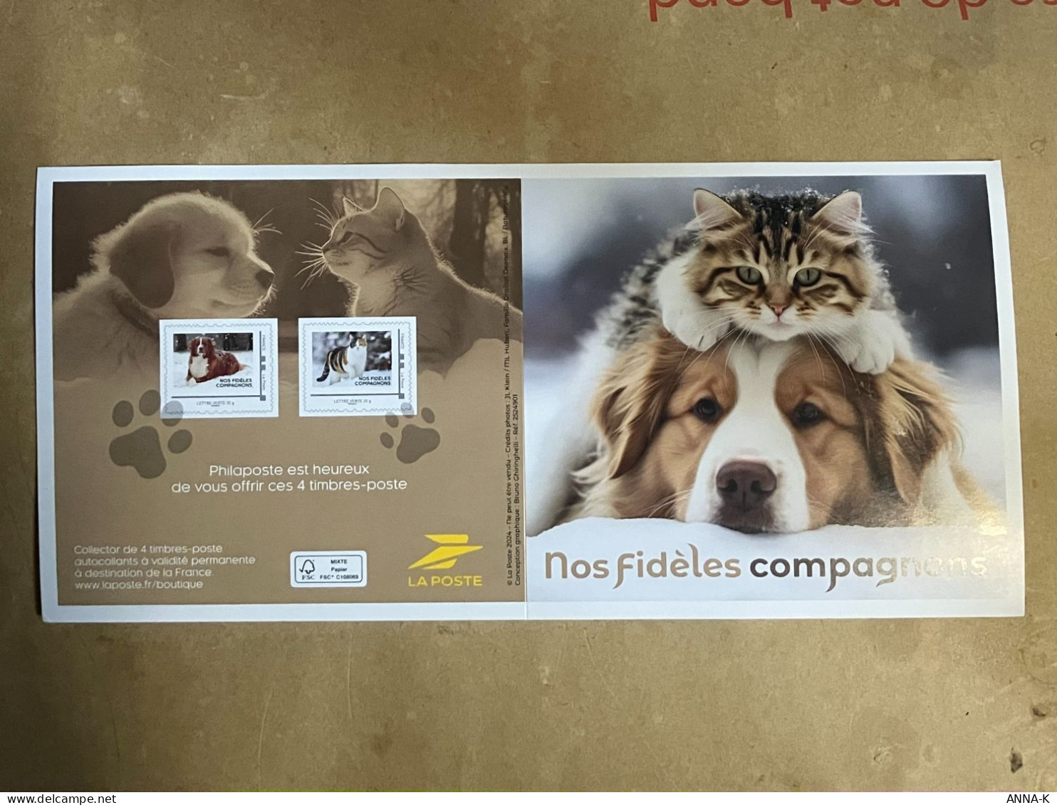 Collector "Nos Fidèles Compagnons" (chat Et Chien) Offert Par Philaposte Au 1er Trimestre 2024 (+ Port Suivi Gratuit) - Neufs