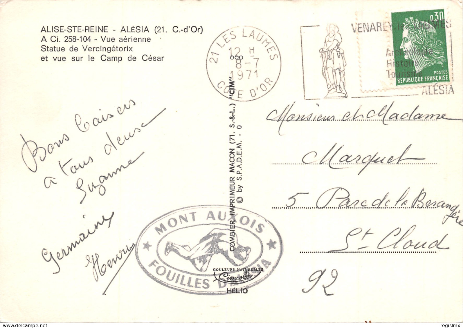 21-ALISE SAINTE REINE-ALESIA-N°341-D/0185 - Sonstige & Ohne Zuordnung