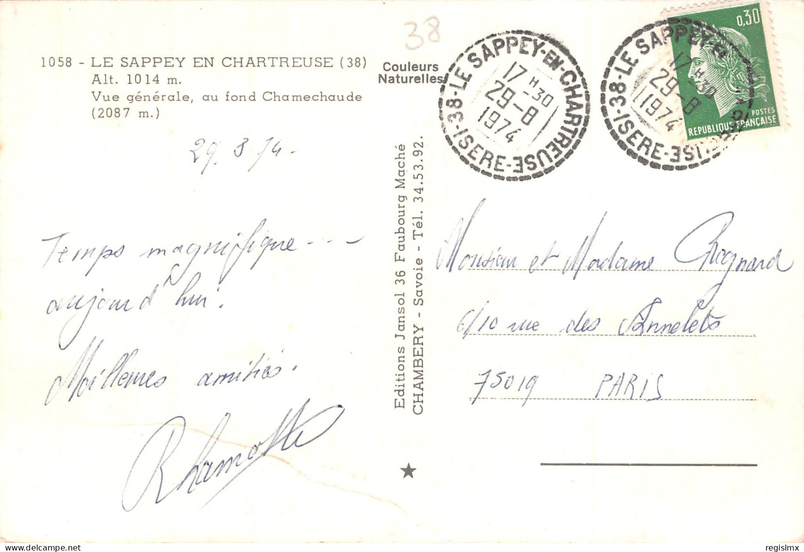 38-LE SAPPEY EN CHARTREUSE-N°343-B/0391 - Other & Unclassified