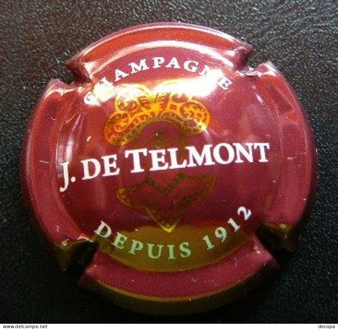 (dch-011) CAPSULE-CHAMPAGNE  J. De Telmont     Bordeaux/or/blanc        Bordeaux/goud/wit - Autres & Non Classés