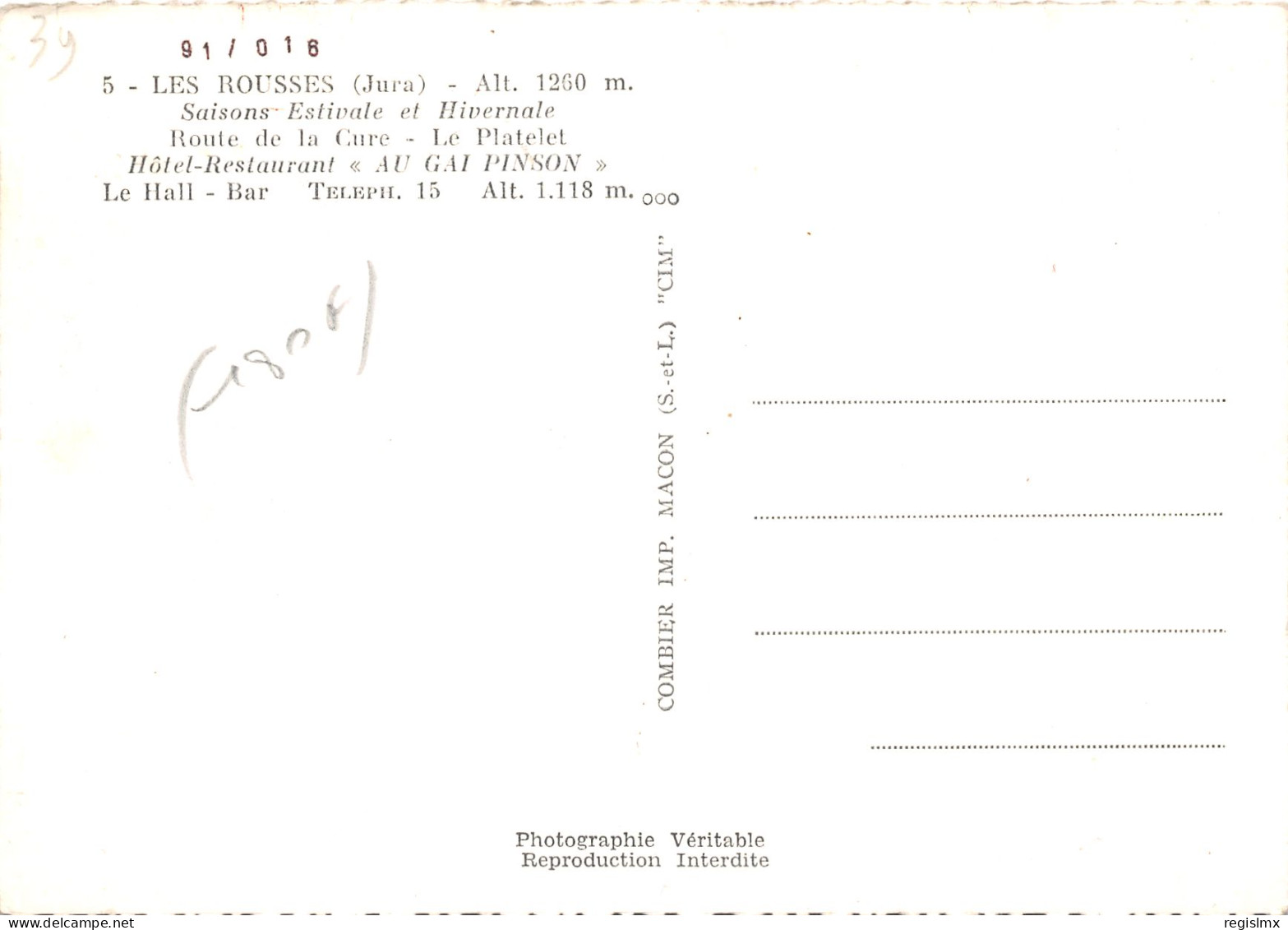 39-LES ROUSSES-N°343-C/0221 - Sonstige & Ohne Zuordnung