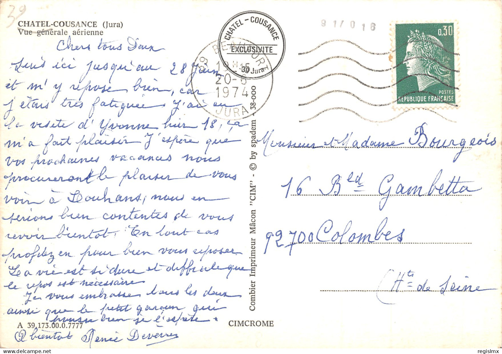 39-CHATEL COUSANCE-N°343-C/0205 - Other & Unclassified