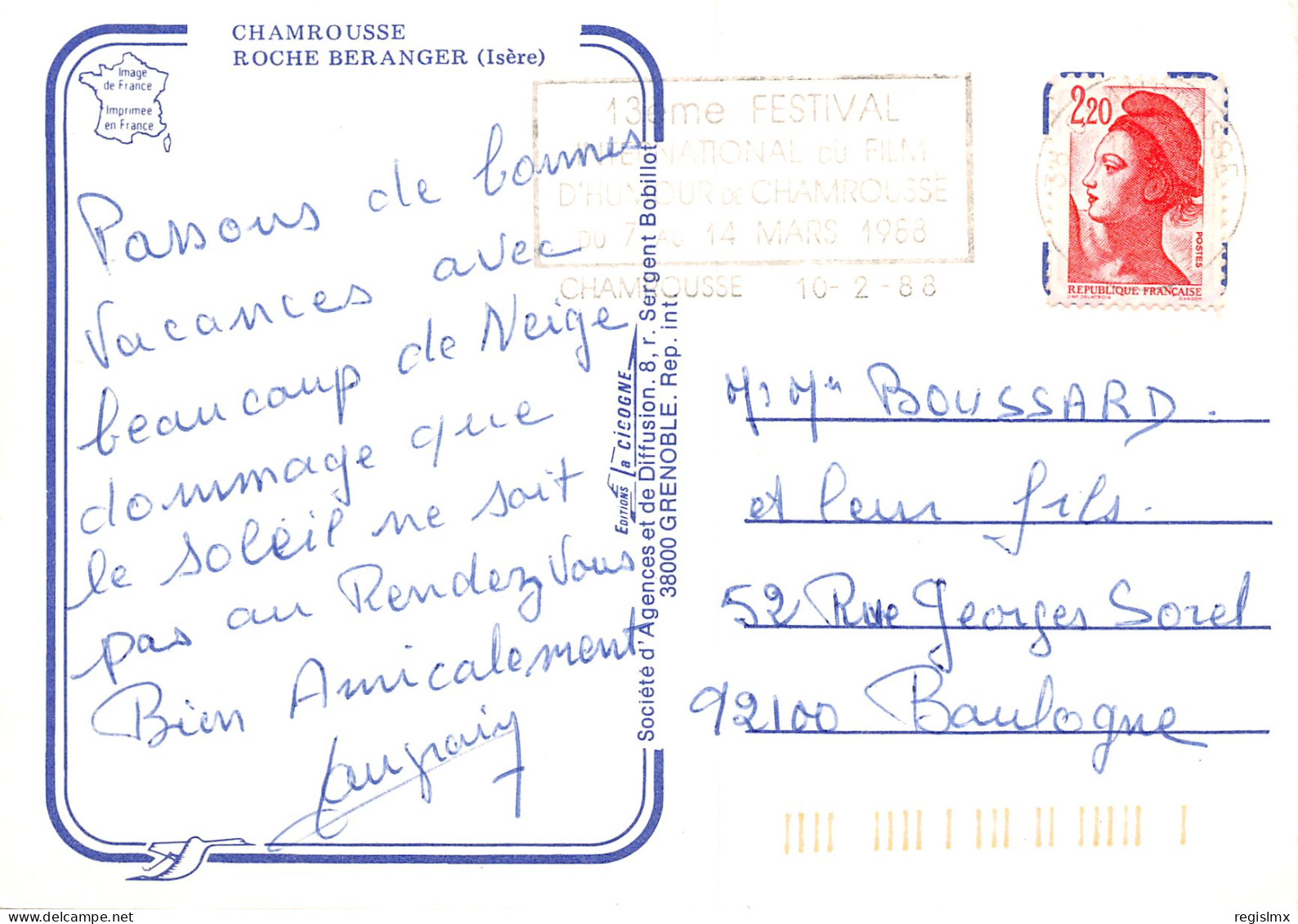 38-CHAMROUSSE-ROCHE BERANGER-N°343-C/0139 - Chamrousse