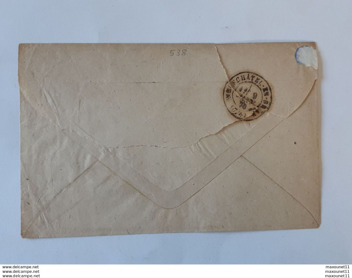 Y&T No 20 Sur Enveloppe Envoyée Vers Un Huissier De Neufchatel En Bray ... Lot110 . - 1862 Napoléon III