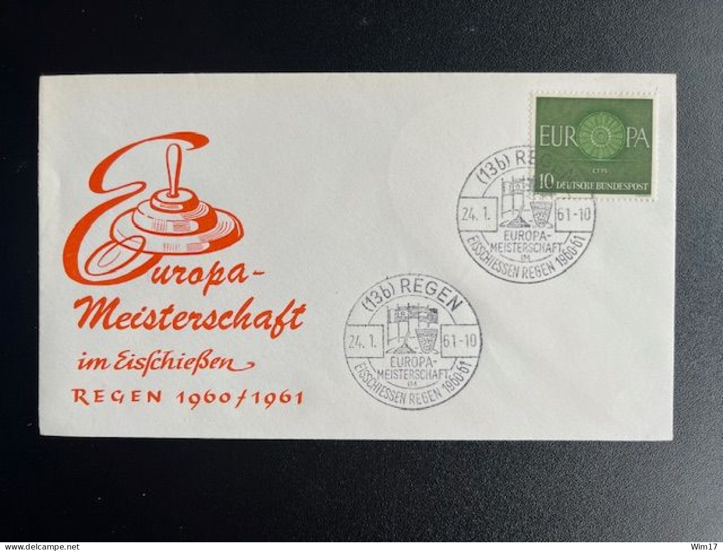 GERMANY 1961 SPECIAL COVER EUROPEAN CHAMPIONSHIP CURLING 24-01-1961 DUITSLAND DEUTSCHLAND - Briefe U. Dokumente