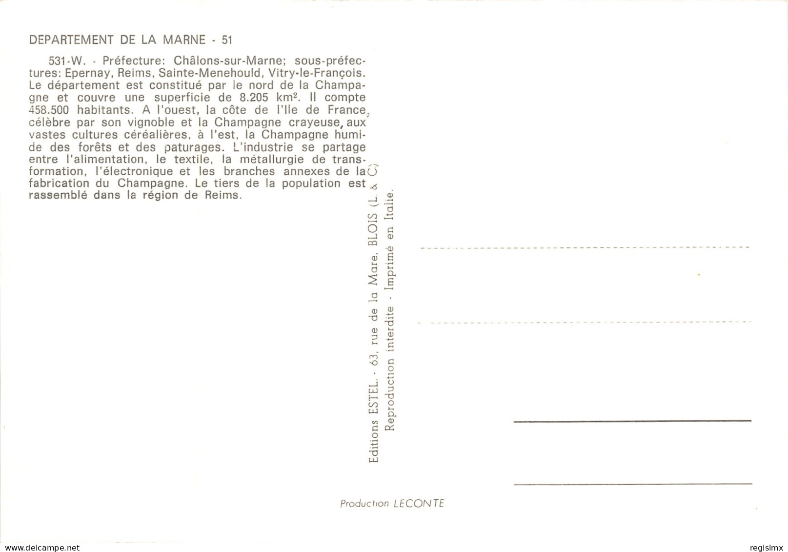 51-DEPARTEMENT DE LA MARNE-N°344-D/0017 - Other & Unclassified