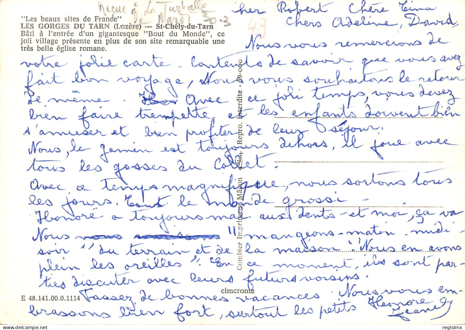 48-SAINT CHELY DU TARN-N°344-B/0123 - Other & Unclassified