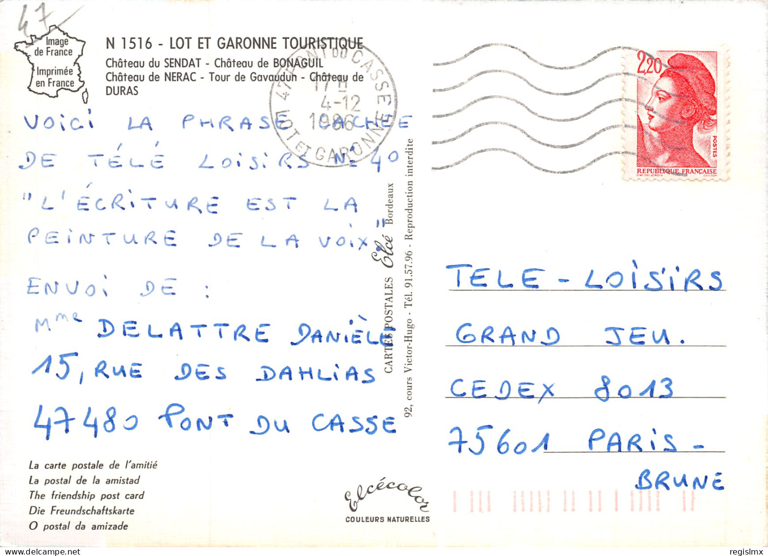 47-LES CHATEAUX DU LOT ET GARONNE-N°344-B/0065 - Autres & Non Classés