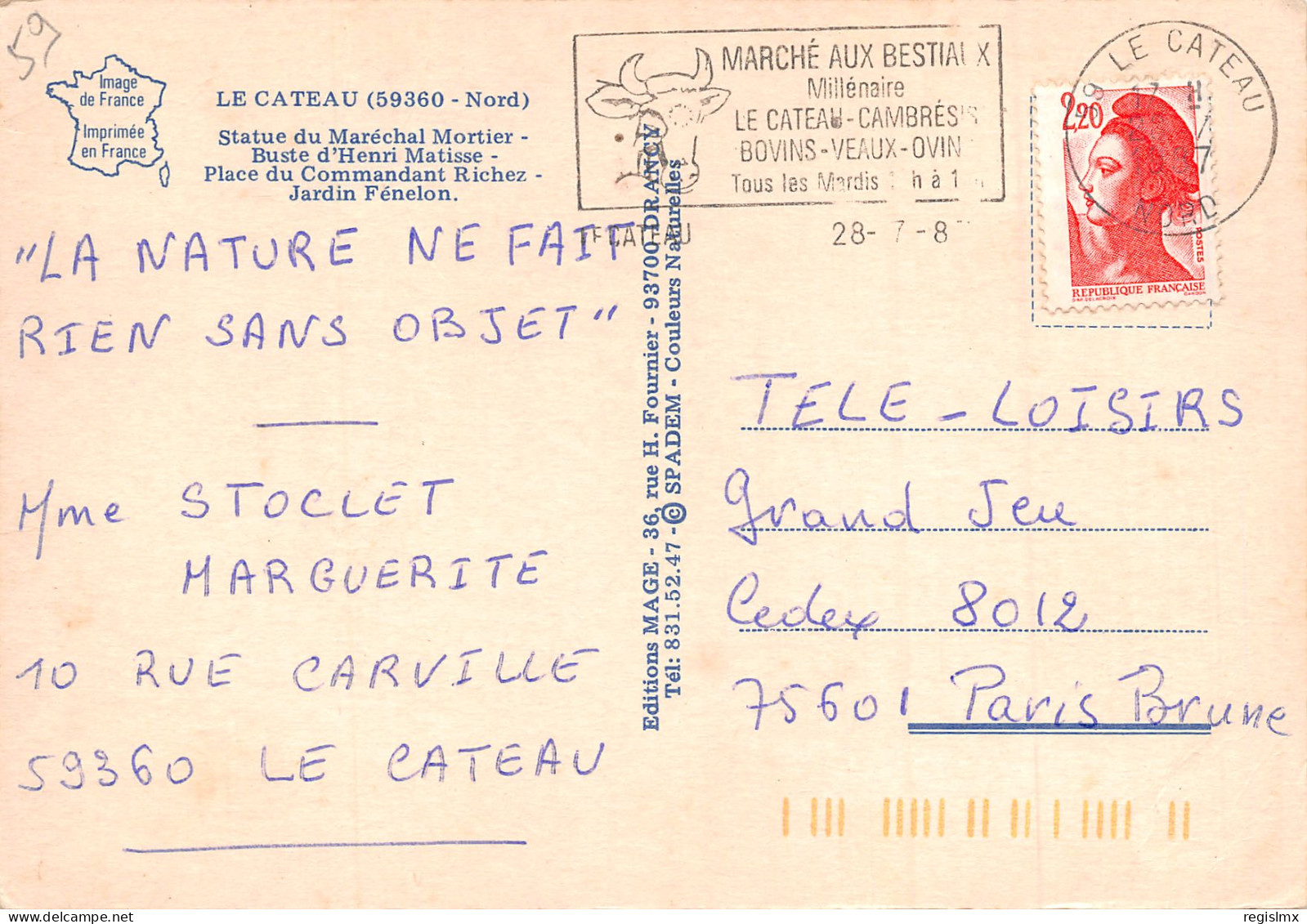 59-LE CATEAU-N°345-B/0381 - Le Cateau