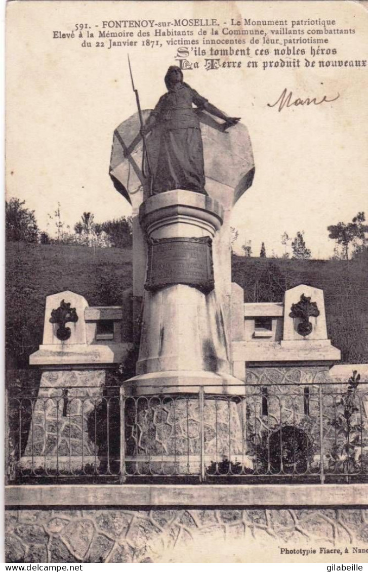 54 - Meurthe Et Moselle - FONTENOY Sur MOSELLE - Le Monument Patriotique élevé A La Mémoire Des Habitants De La Commune - Sonstige & Ohne Zuordnung