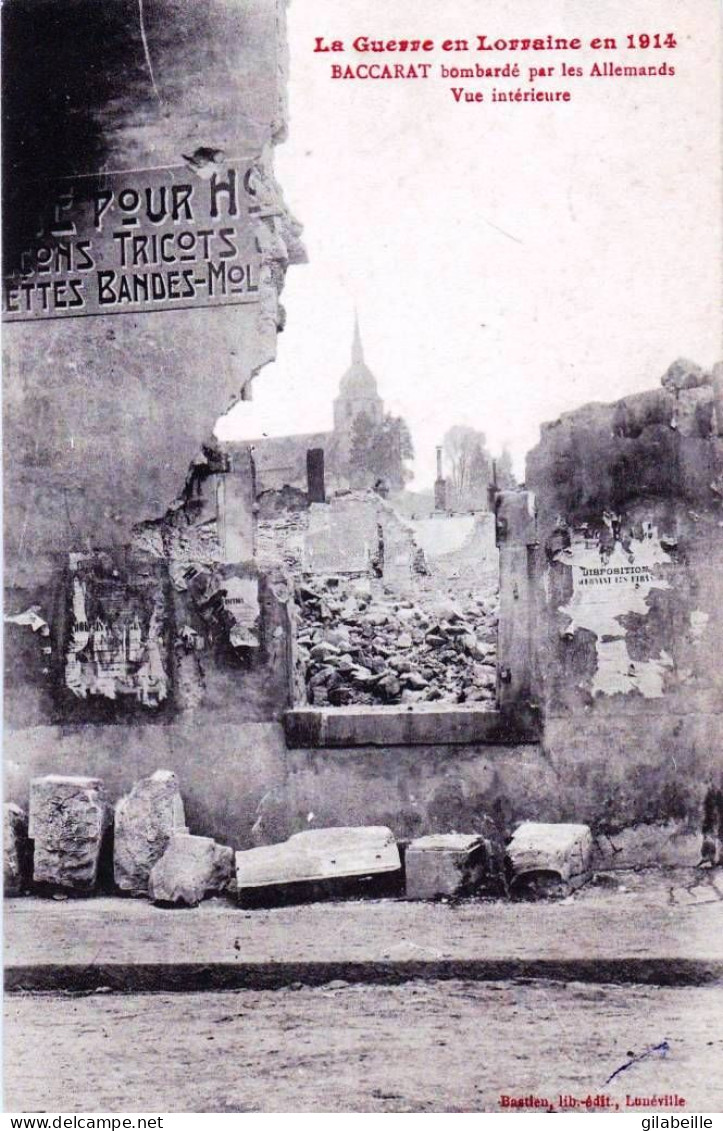 54 - Meurthe Et Moselle -  BACCARAT Bombardé Par Les Allemands - Vue Interieure - Baccarat