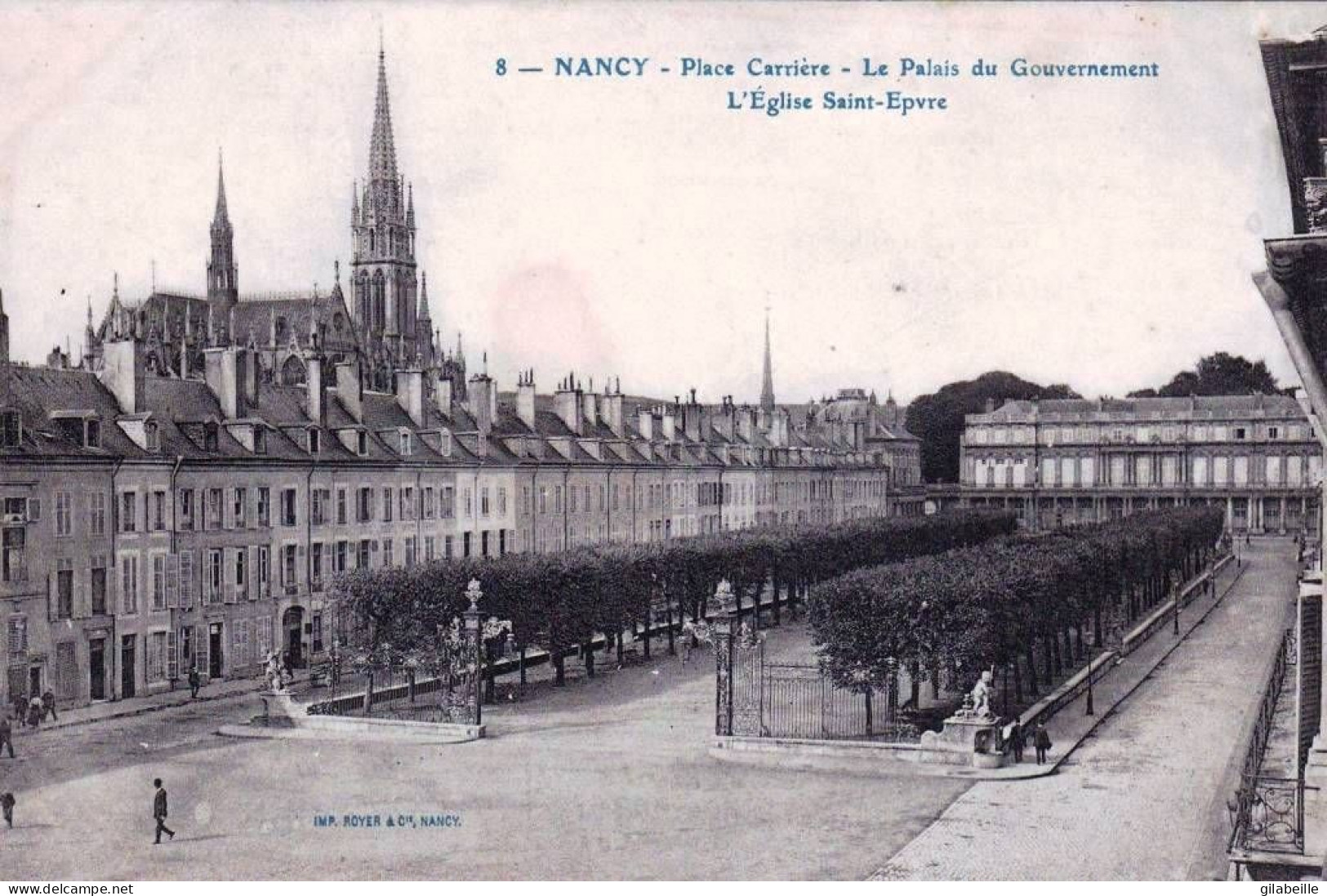 54 - Meurthe Et Moselle -  NANCY - Place Carriere - L Eglise Saint Epvre - Le Palais Du Gouvernement - Nancy