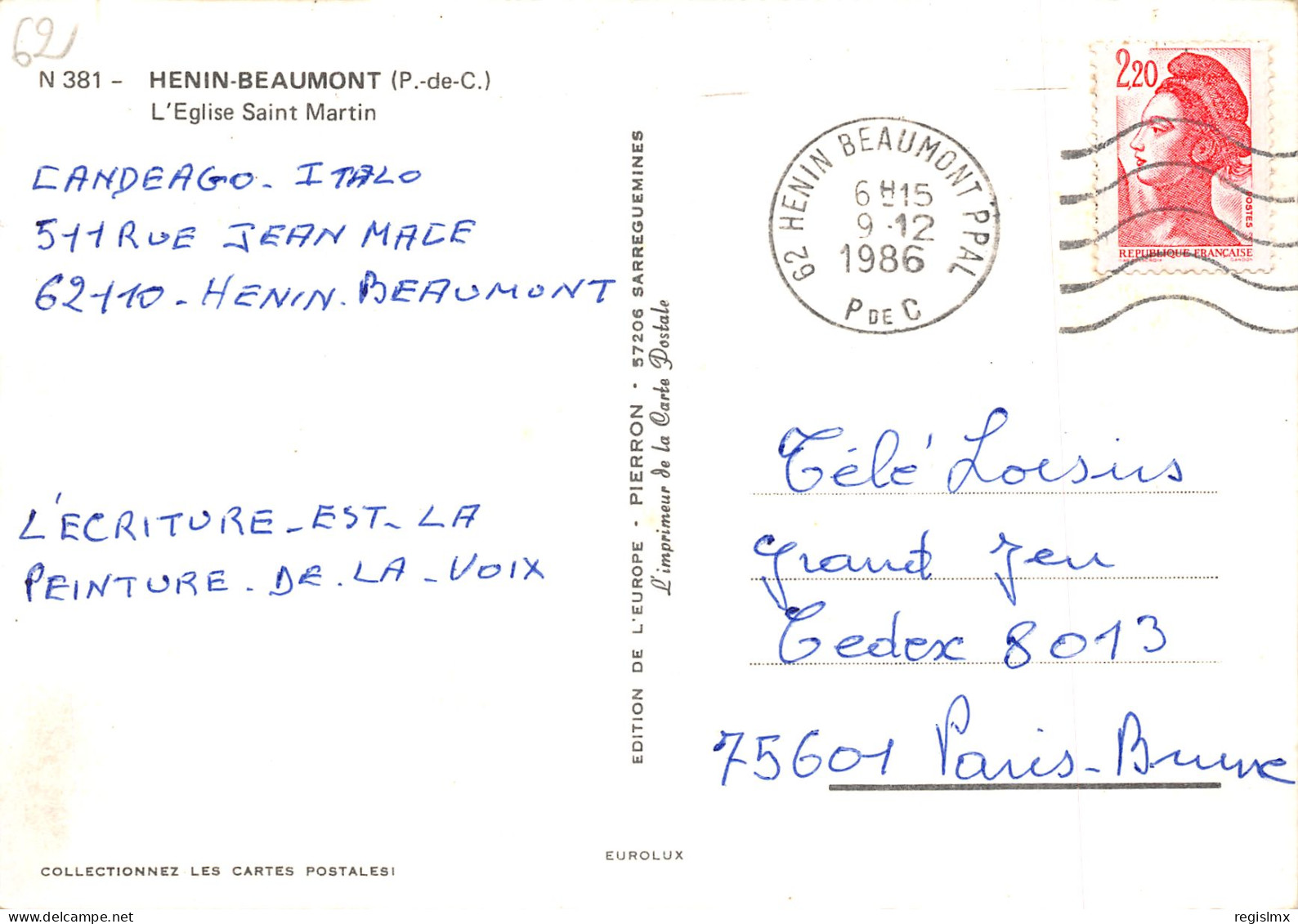 62-HENIN BEAUMONT-N°345-D/0073 - Henin-Beaumont