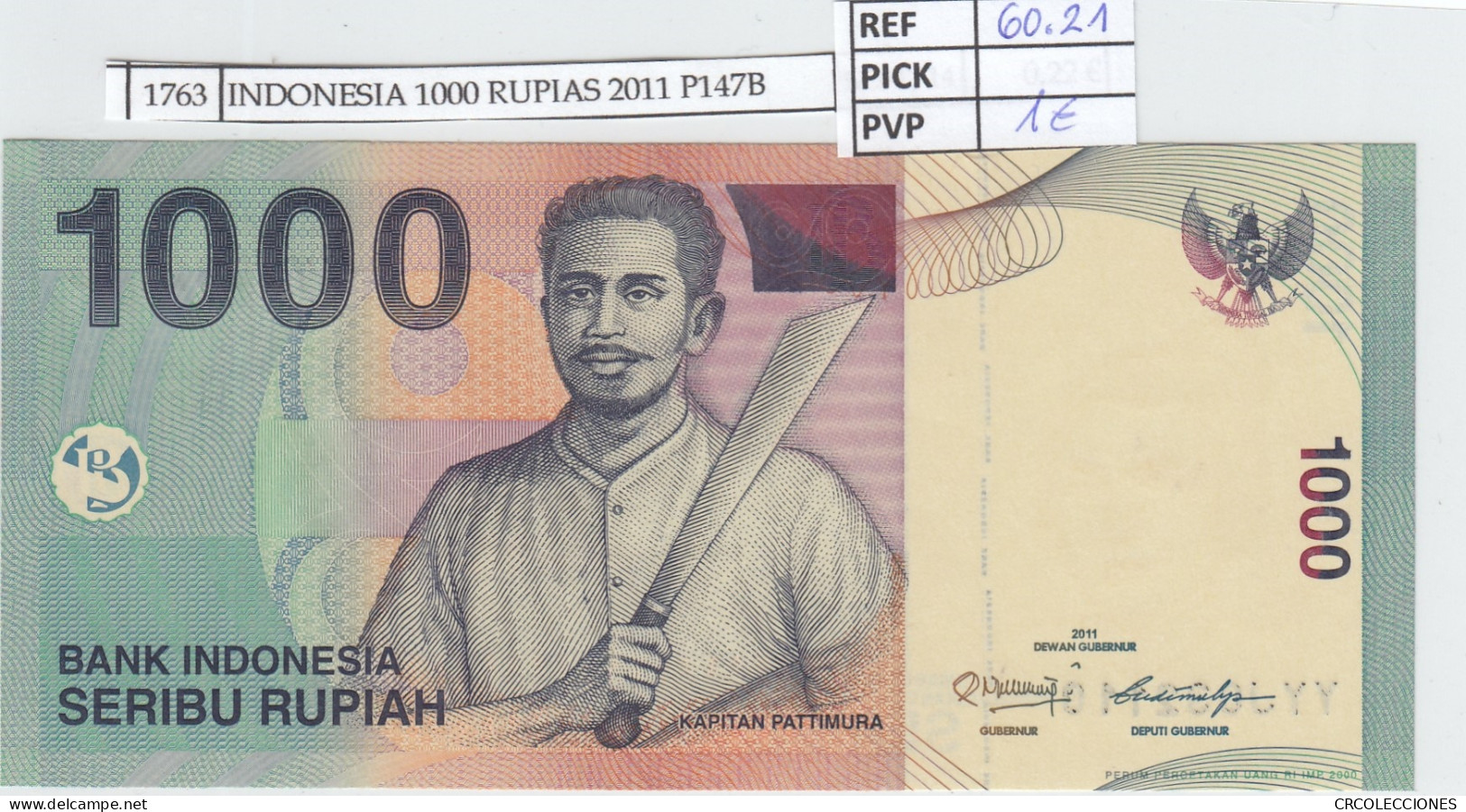 BILLETE INDONESIA 1000 RUPIAS 2011 P-141k  - Other - Asia