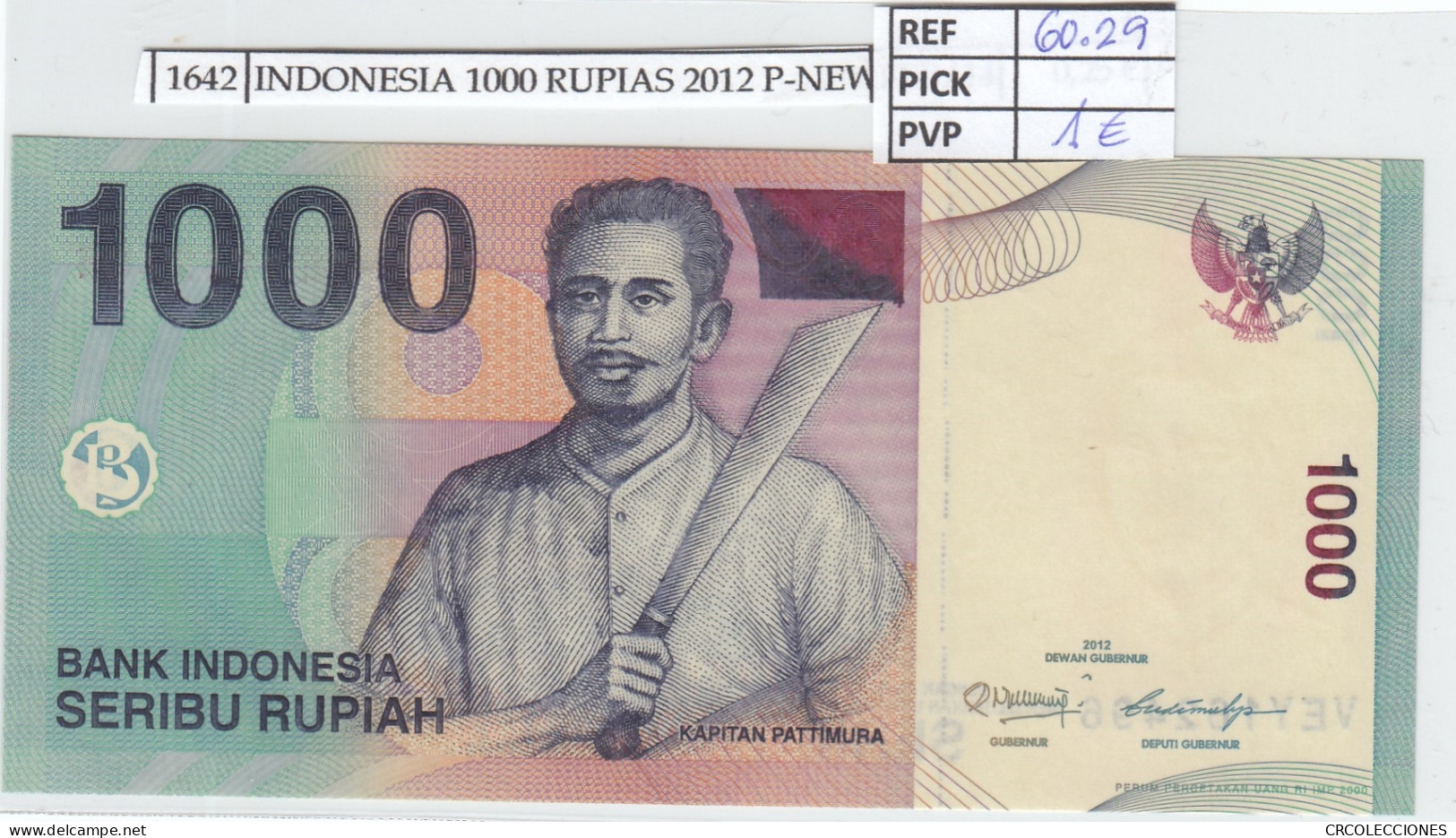 BILLETE INDONESIA 1000 RUPIAS 2012 P-141l  - Autres - Asie