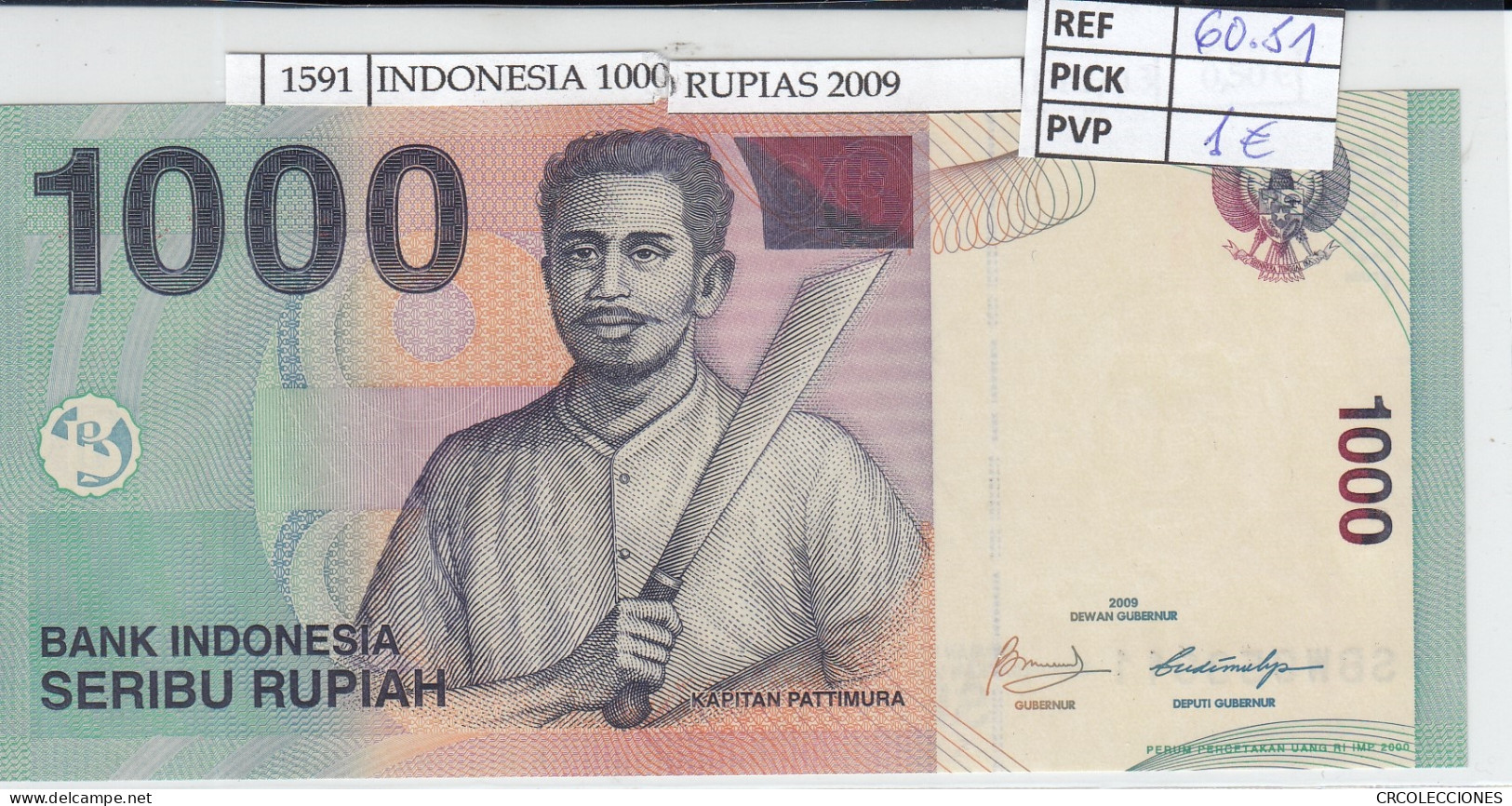 BILLETE INDONESIA 1000 RUPIAS 2009 P-141j  - Autres - Asie