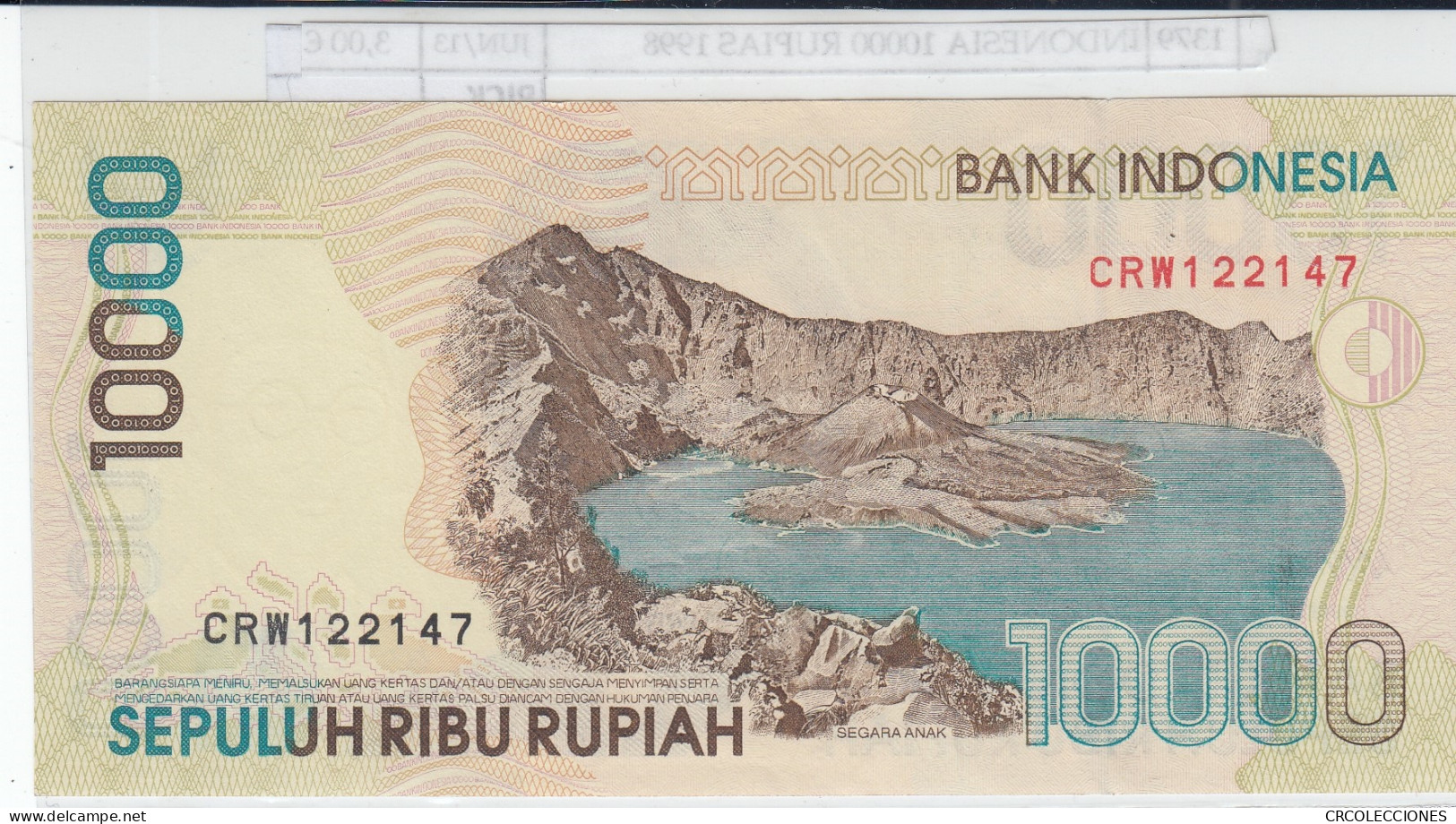 BILLETE INDONESIA 10000 RUPIAS 2001 (98) P-137d - Autres - Asie