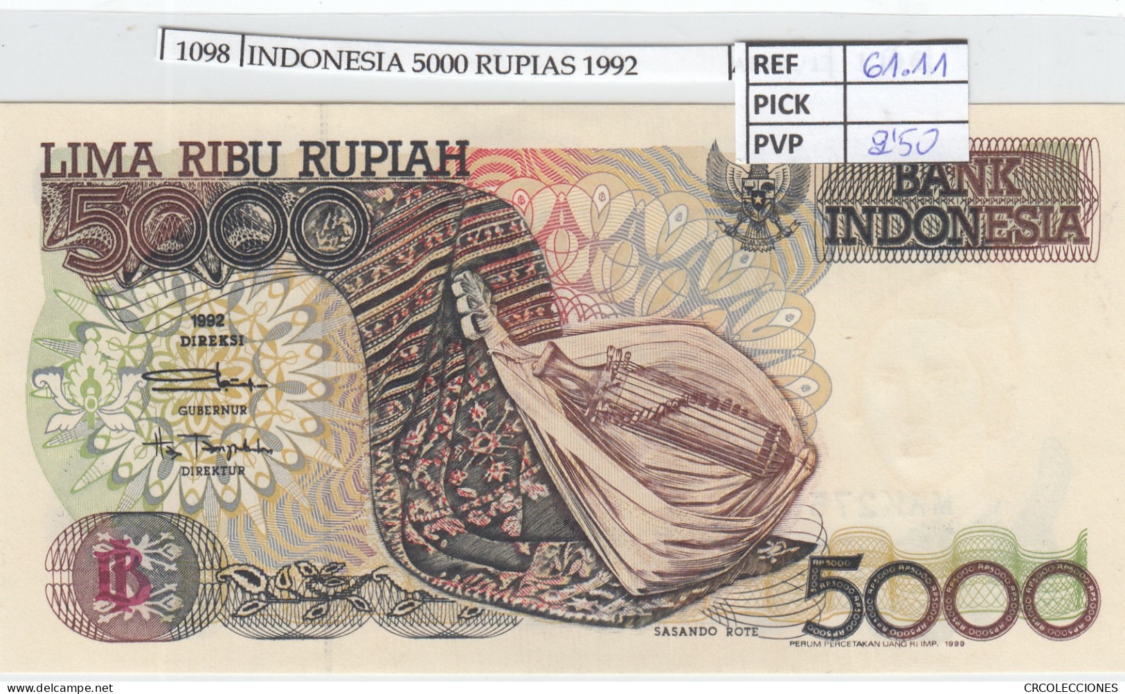 BILLETE INDONESIA 5.000 RUPIAS 1999 (92) P-130h  - Andere - Azië