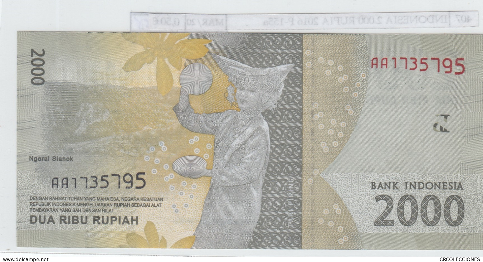 BILLETE INDONESIA 2.000 RUPIA 2016 P-155a - Autres - Asie