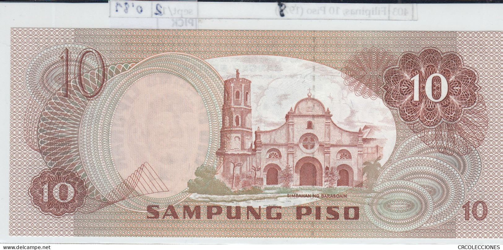 BILLETE FILIPINAS 10 PISO 1978 P-161B - Autres - Asie