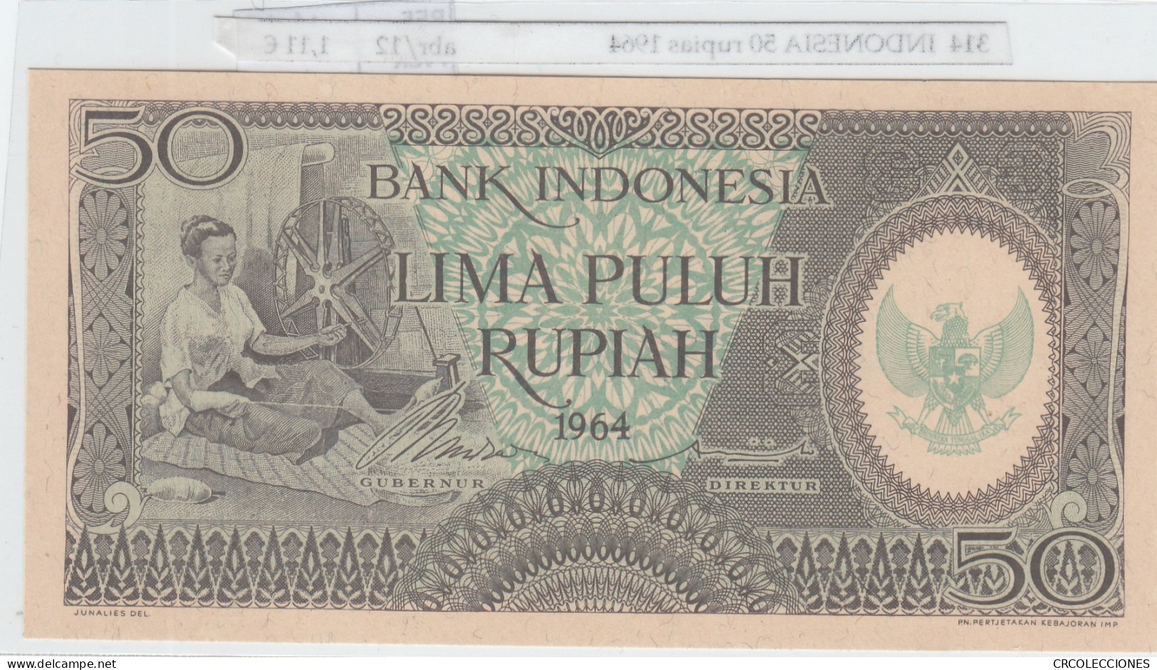 BILLETE INDONESIA 50 RUPIAS 1964 P-96 - Autres - Asie