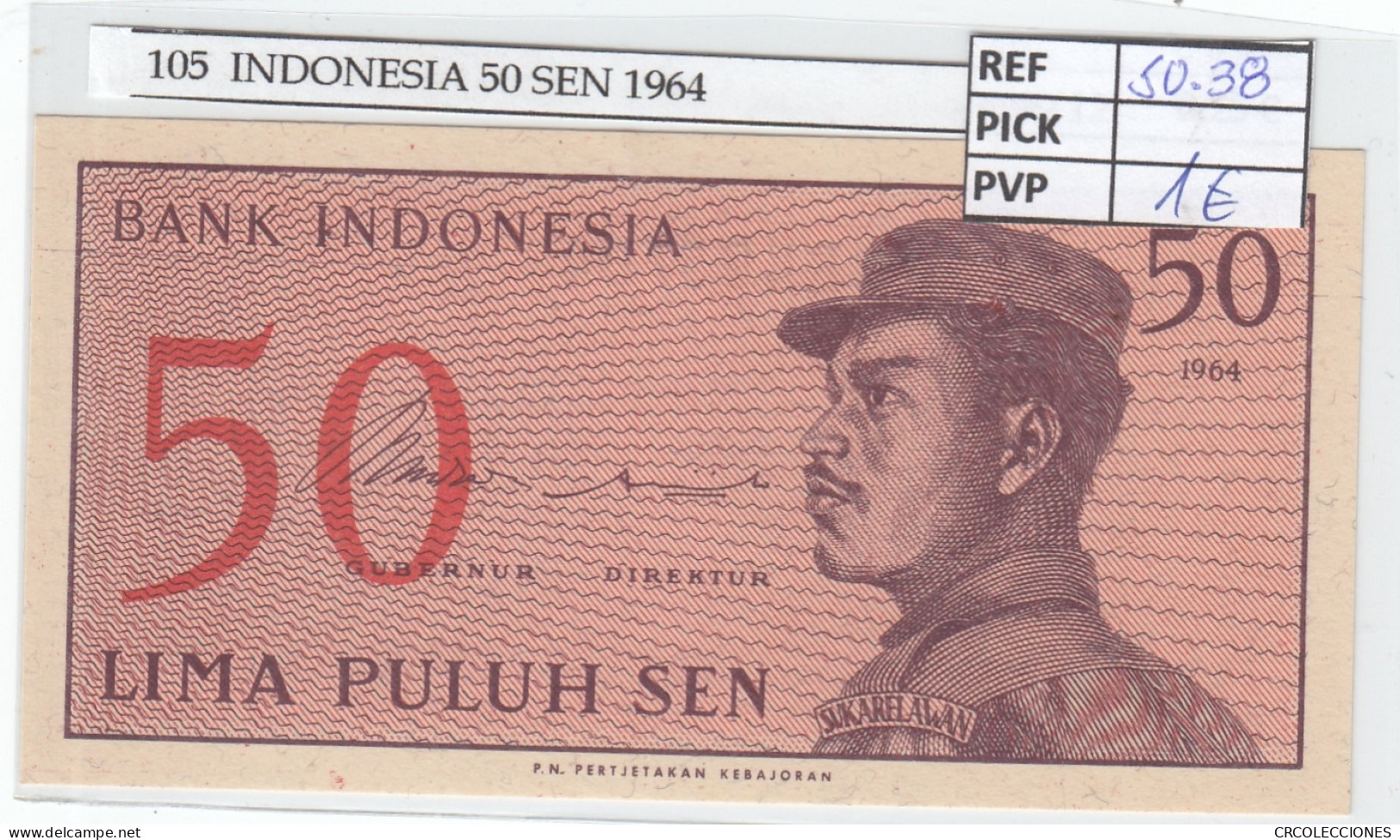 BILLETE INDONESIA 50 SEN 1964 P-94a - Other - Asia