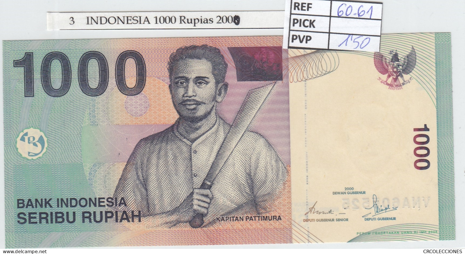 BILLETE INDONESIA 1.000 RUPIAS 2000 P-141a - Other - Asia