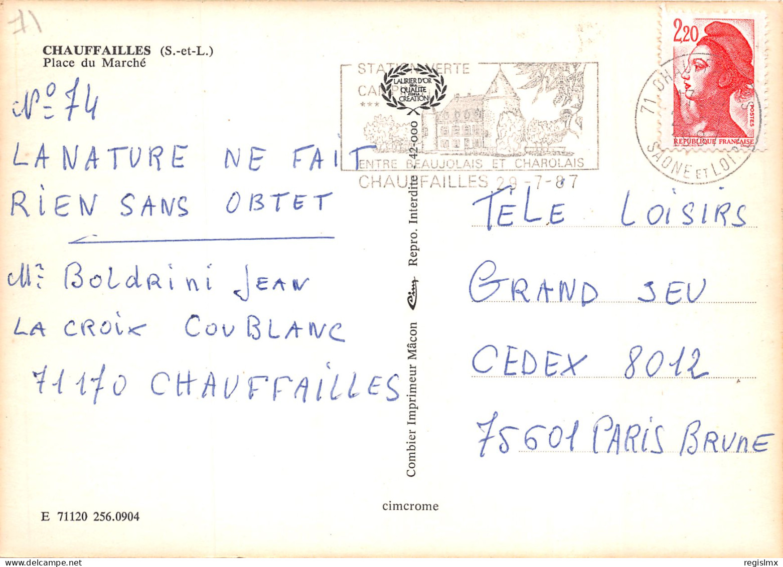 71-CHAUFFAILLES-N°346-D/0073 - Other & Unclassified