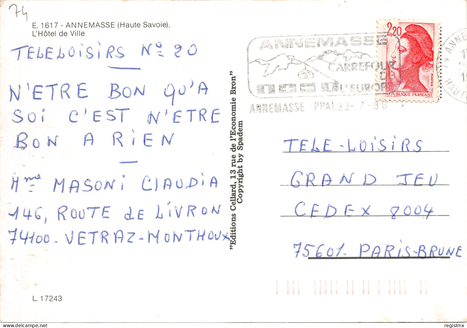 74-ANNEMASSE-N°347-C/0069 - Annemasse