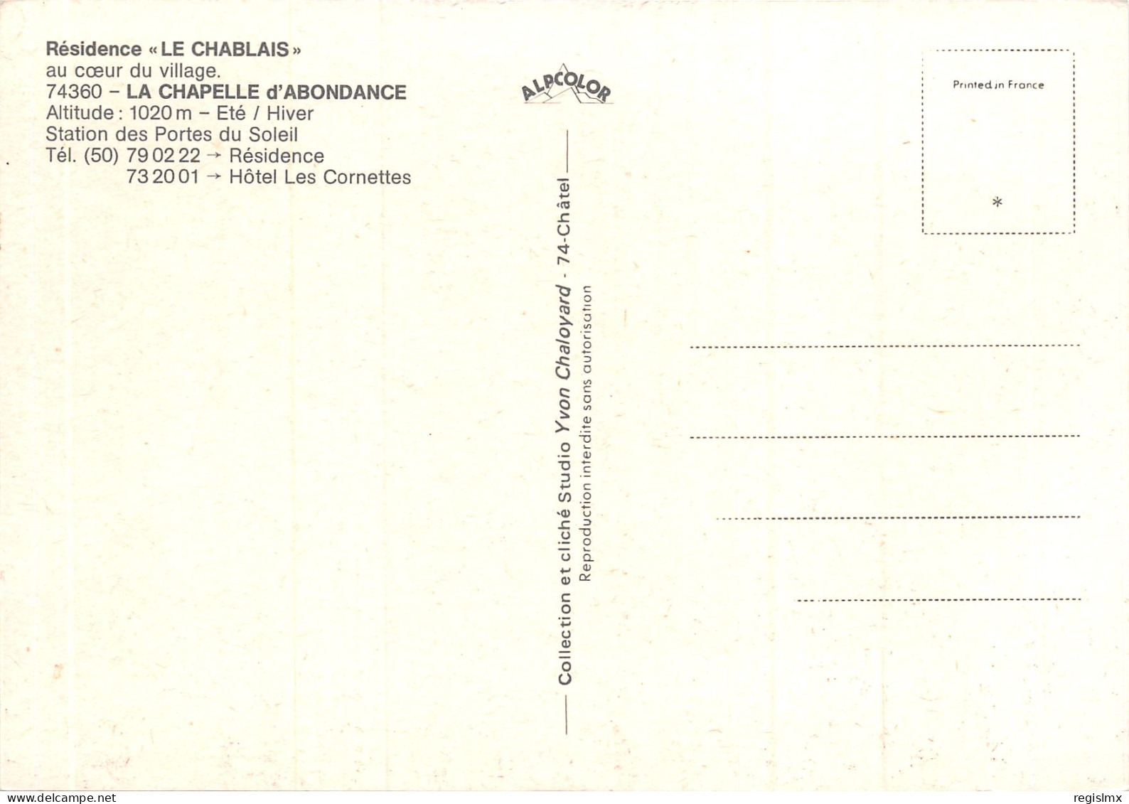 74-LA CHAPELLE D ABONDANCE-N°347-C/0011 - La Chapelle-d'Abondance