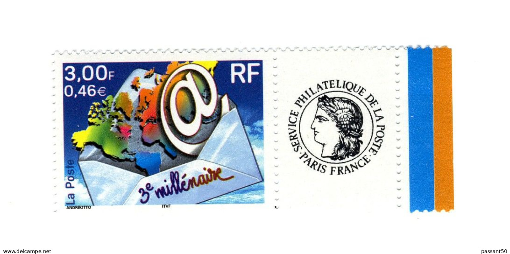 Timbres Personnalisés 3ème Millénaire YT 3365Ba Logos Cérés + TPP, HELIO. Cotes YT : 12 €. Timbres Sans Phospho. - Neufs