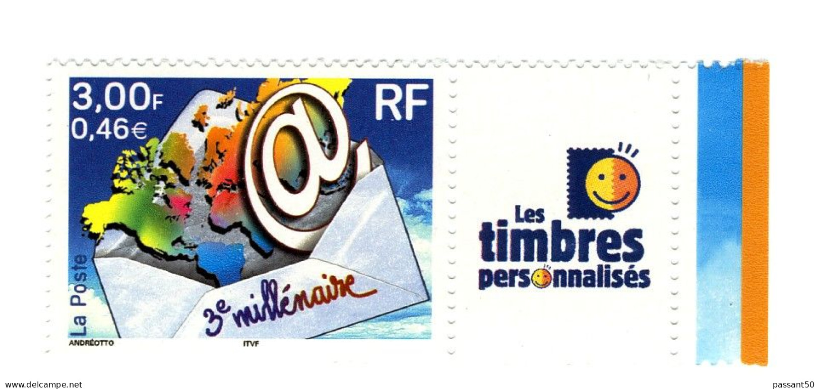 Timbres Personnalisés 3ème Millénaire YT 3365Ba Logos Cérés + TPP, HELIO. Cotes YT : 12 €. Timbres Sans Phospho. - Neufs