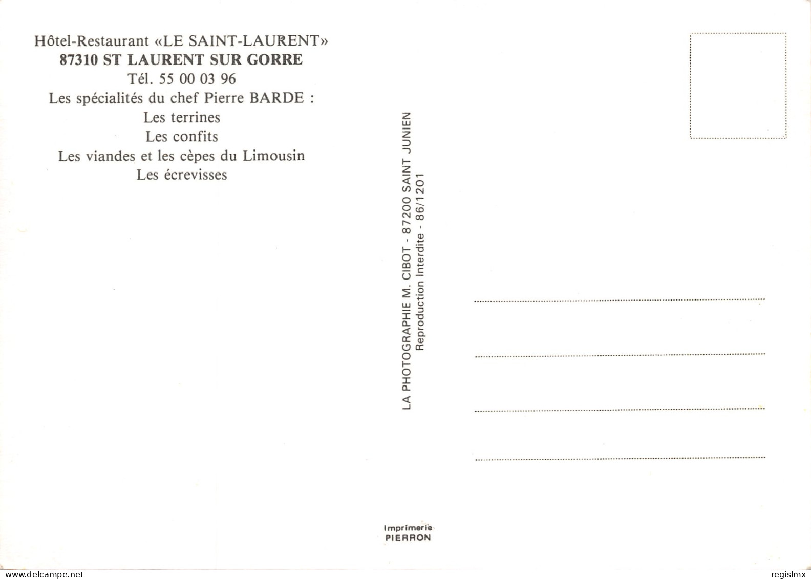 87-SAINT LAURENT SUR GORRE-N°348-D/0329 - Saint Laurent Sur Gorre