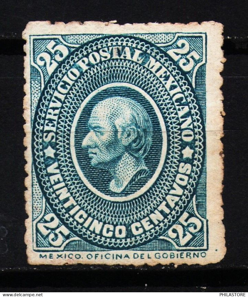 Mexico Scott 173 25c Grnsh Blue “Hidalgo Medallions” Issue Changue Of Color CV:$225.00 Usd - Mexique