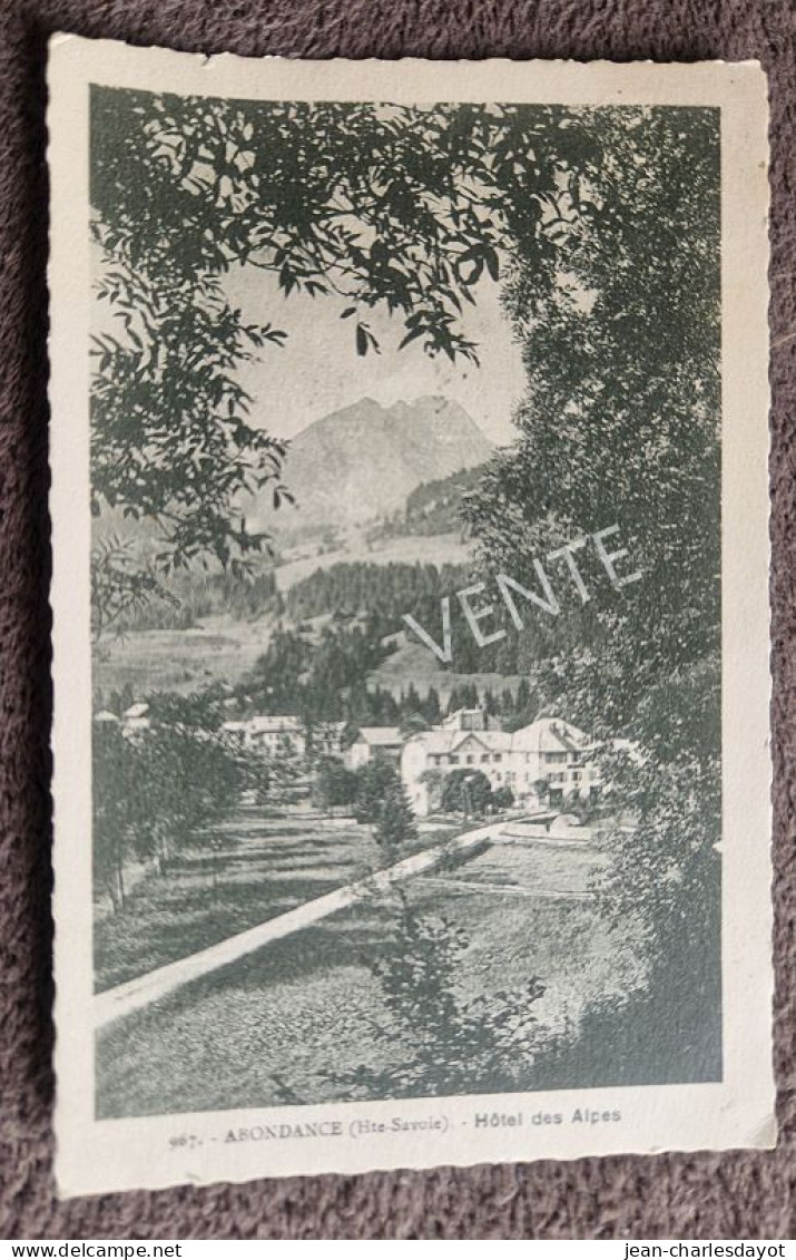 Carte Postale ABONDANCE : Hôtel Des Alpes - Abondance