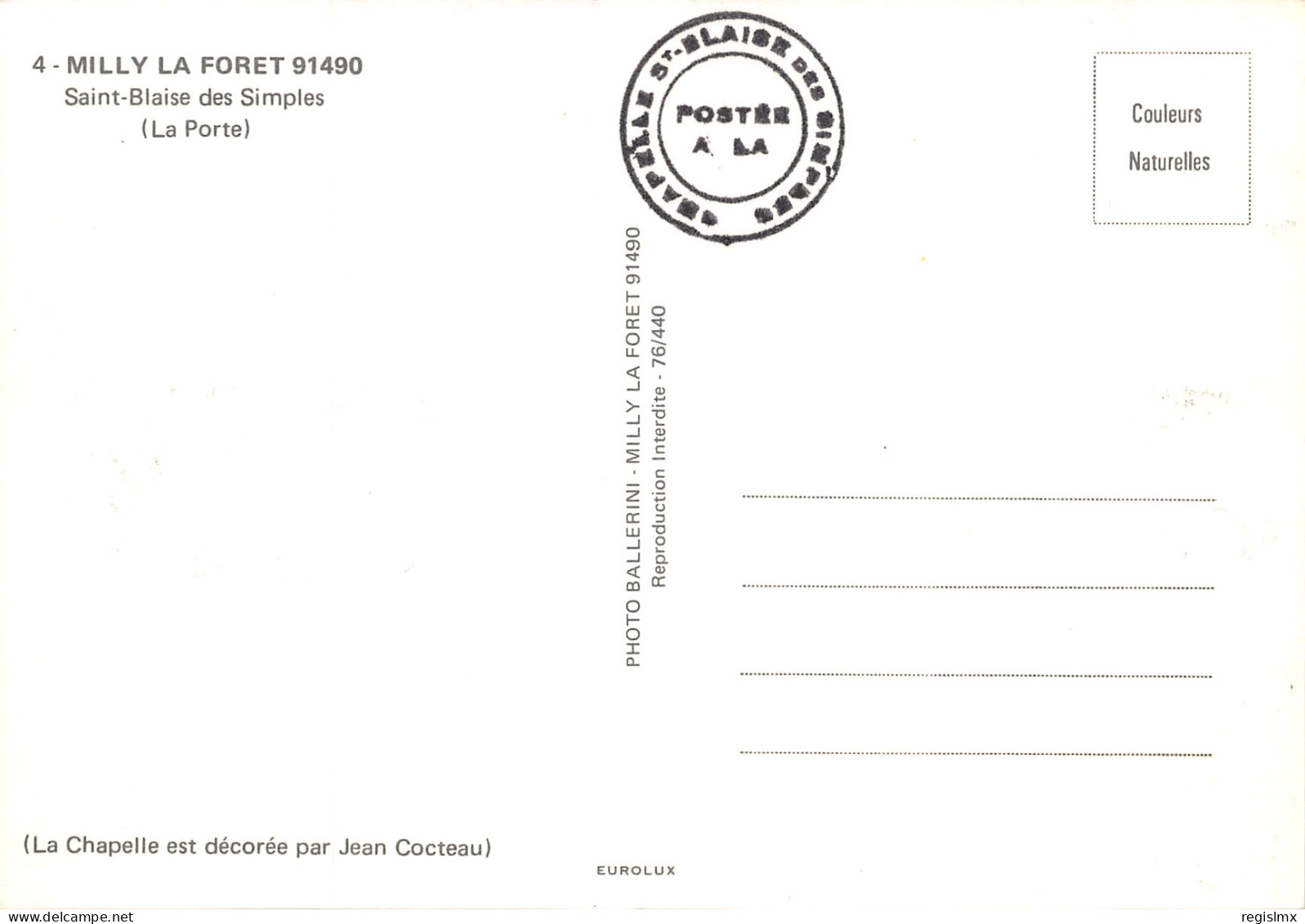 91-MILLY LA FORET-SAINT BLAISE DES SIMPLES-N°349-B/0057 - Milly La Foret