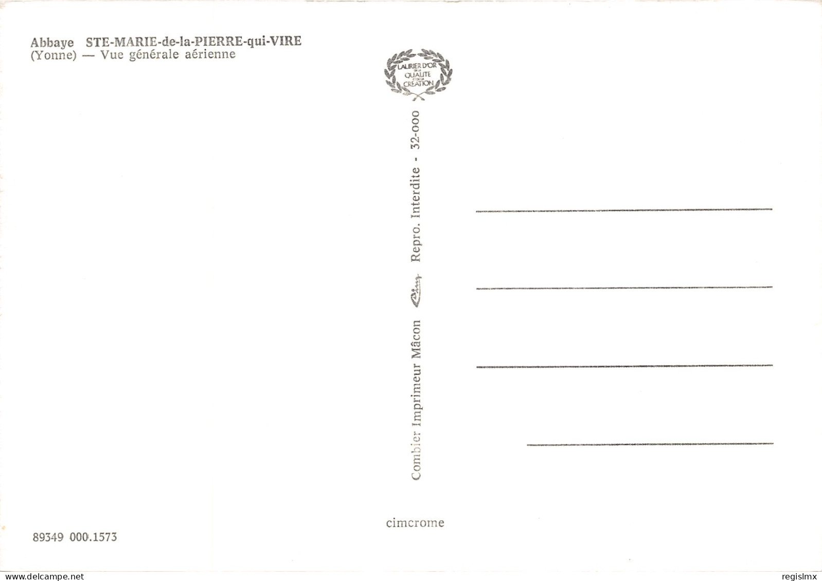 89-SAINTE MARIE DE LA PIERRE QUI VIRE-L ABBAYE-N°349-A/0275 - Sonstige & Ohne Zuordnung