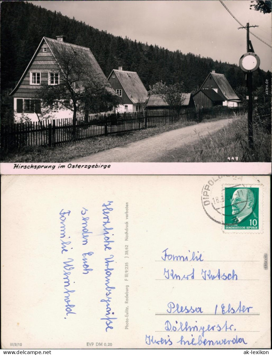 Ansichtskarte Hirschsprung-Altenberg (Erzgebirge) Fachwerkhäuser 1964 - Altenberg