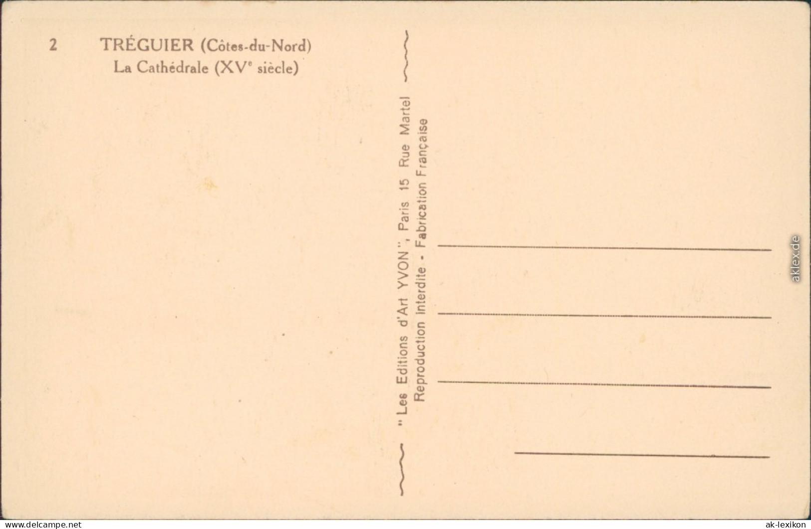 Ansichtskarte Tréguier Katherdrale Côtes-d’Armor 1926 - Other & Unclassified