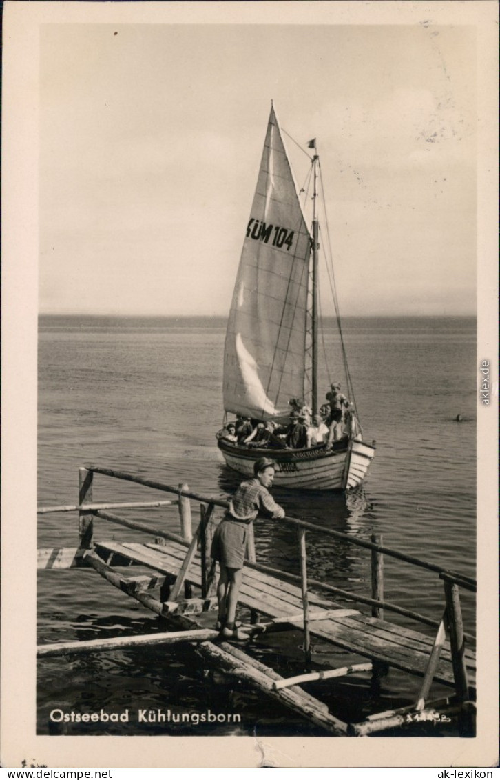 Ansichtskarte Kühlungsborn Bootssteg Mit Segelboot 1955 - Kuehlungsborn