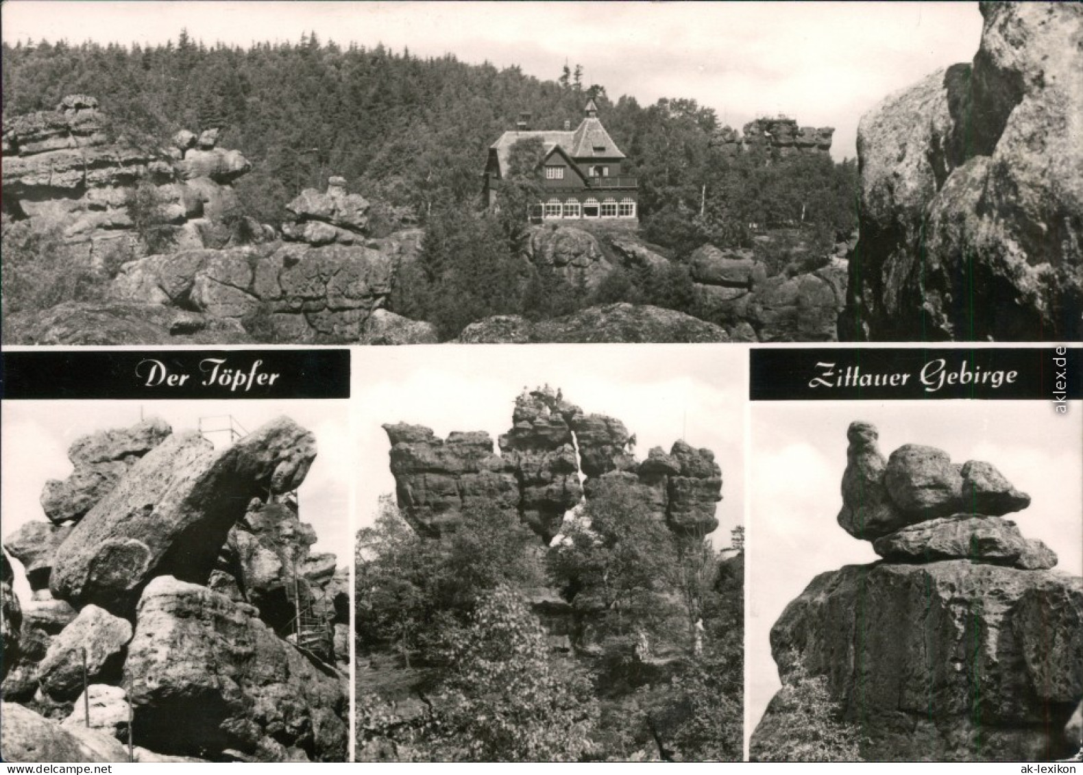 Oybin Zittauer Gebirge Töpferbaude Felsen Papagei Felsentor Brütende Henne 1973 - Oybin
