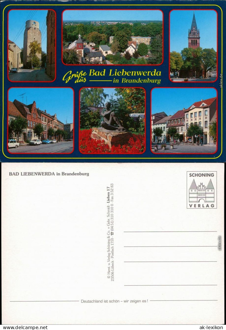 Bad Liebenwerda Lubwartturm, Panorama, Kirche, Am Markt, Plastik, Markt 1995 - Bad Liebenwerda