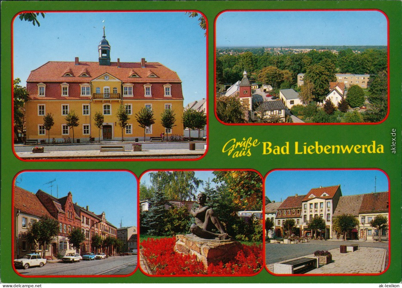 Bad Liebenwerda Rathaus, Panorama-Ansicht, Am Markt, Plastik, Markt 1995 - Bad Liebenwerda