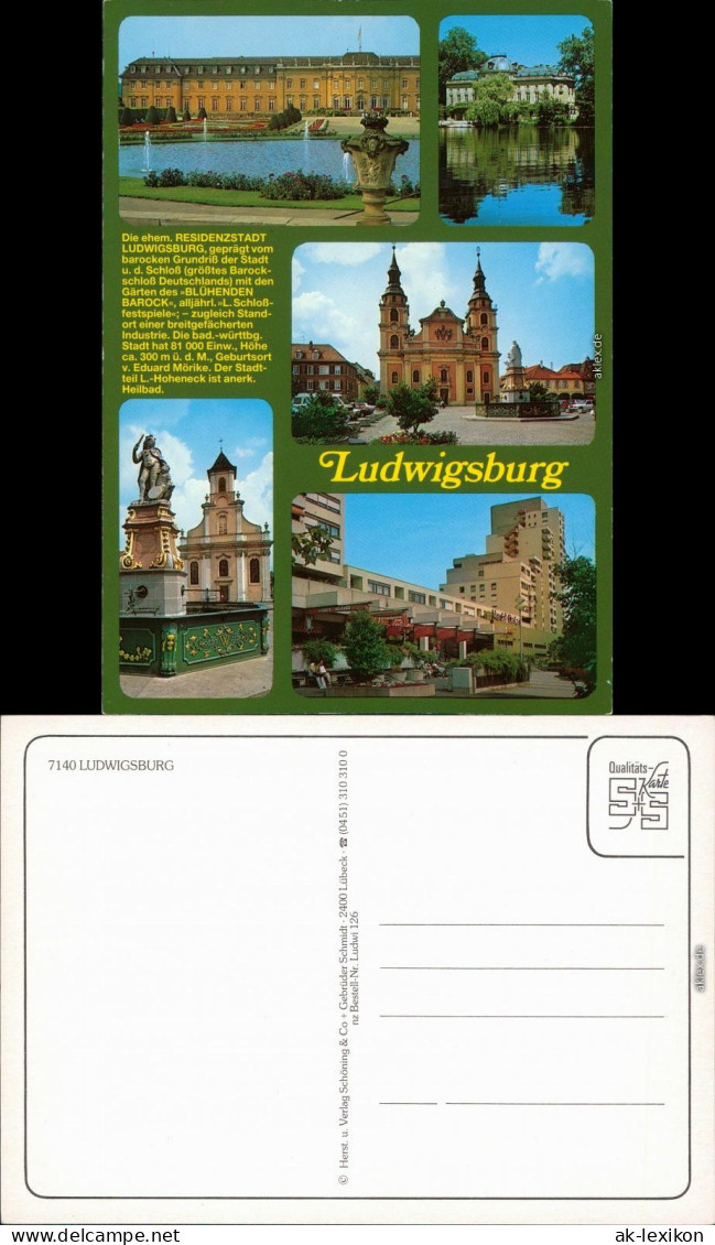 Ludwigsburg Residenzschloss Seeschloss Monrepos Stadtkirche Pfarrkirche 1995 - Ludwigsburg