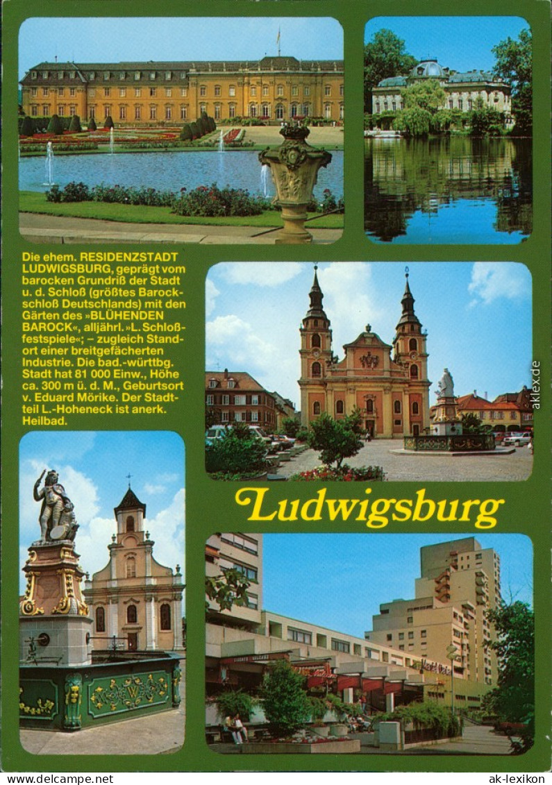 Ludwigsburg Residenzschloss Seeschloss Monrepos Stadtkirche Pfarrkirche 1995 - Ludwigsburg