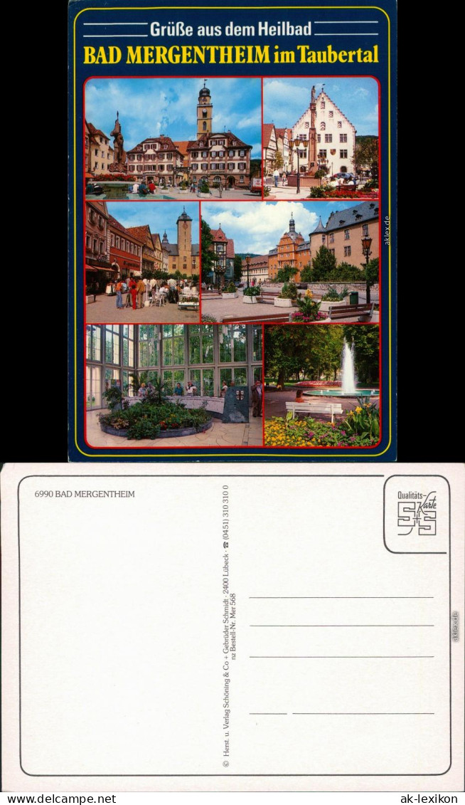 Bad Mergentheim Markt, Kirche, Schloss, Trinkhalle, Springbrunnen Im Park 1995 - Bad Mergentheim