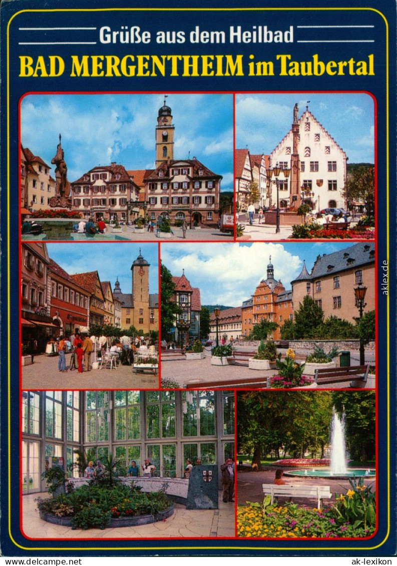 Bad Mergentheim Markt, Kirche, Schloss, Trinkhalle, Springbrunnen Im Park 1995 - Bad Mergentheim