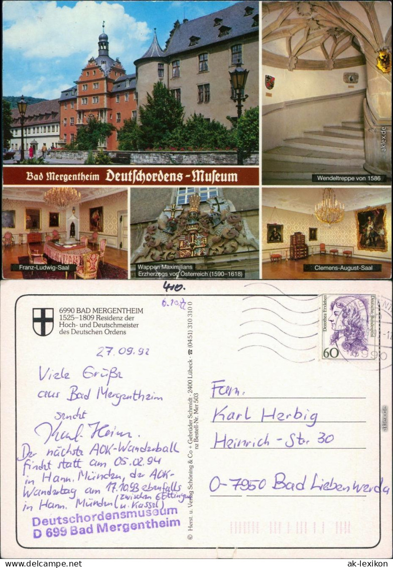 Bad Mergentheim Deutschordens-Museum: Treppe, Saal, Wappen Maximilians 1992 - Bad Mergentheim