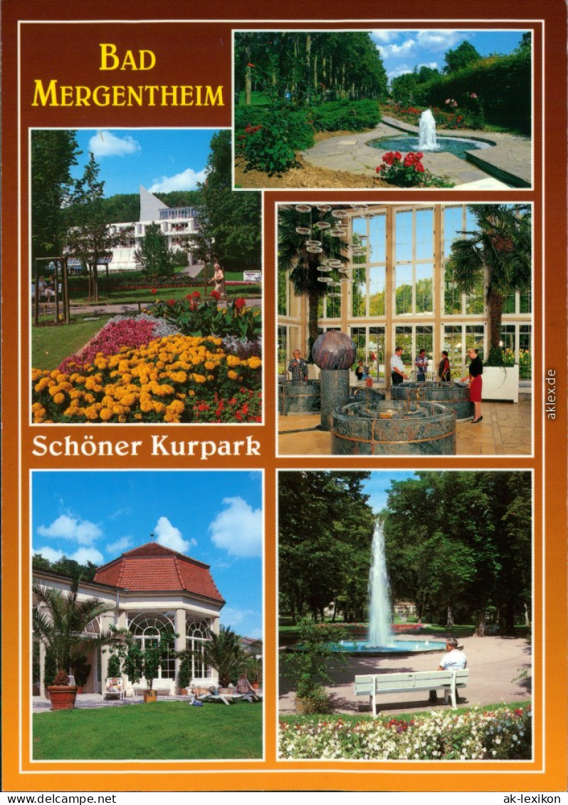 Bad Mergentheim Schöner Kurpark: Trinkhalle, Springbrunnen, Blumenbeete 1995 - Bad Mergentheim