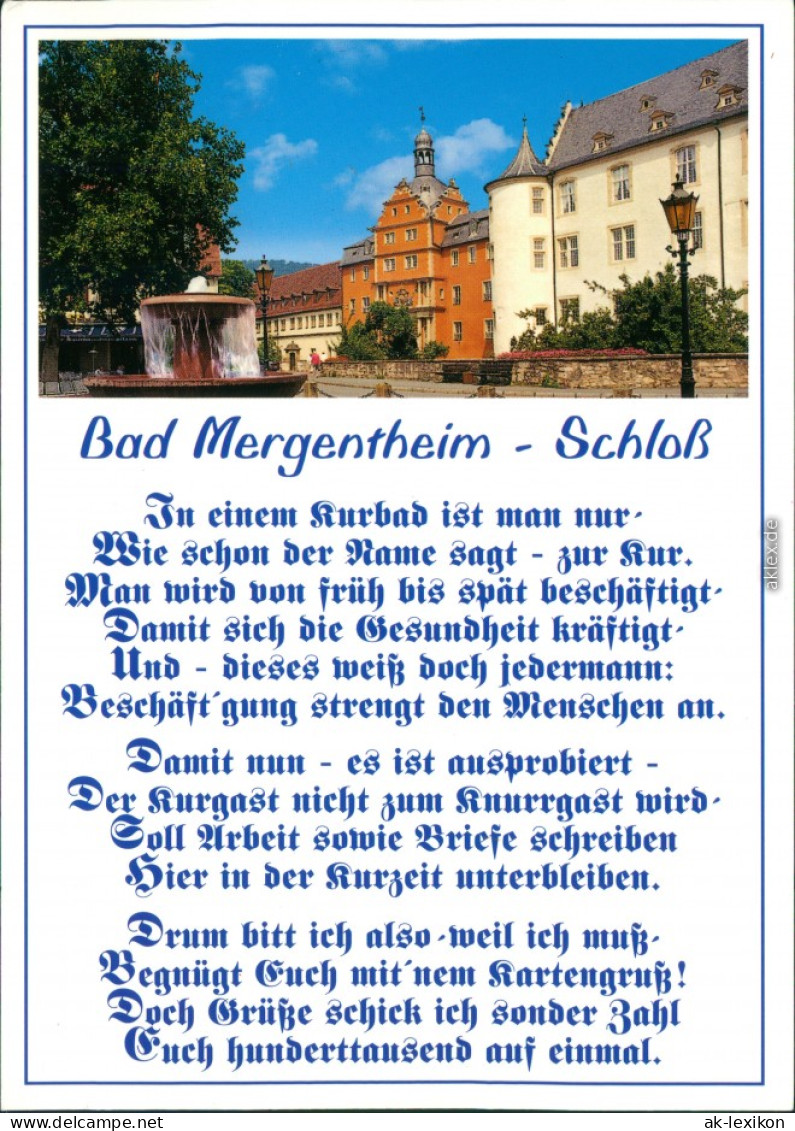 Ansichtskarte Bad Mergentheim Deutschordens-Schloss Spruchkarte 1995 - Bad Mergentheim